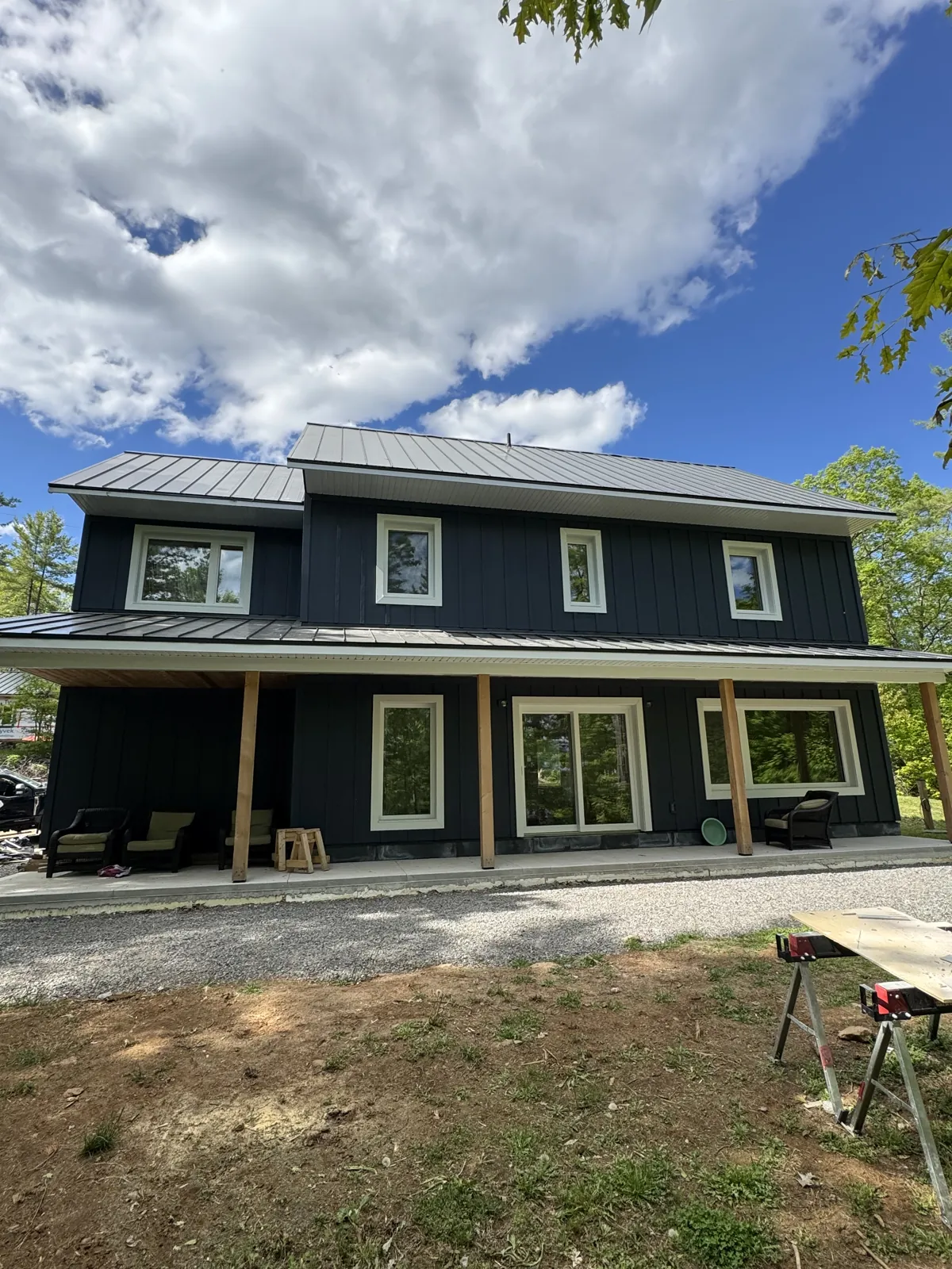 Side entry of a navy board and batten home